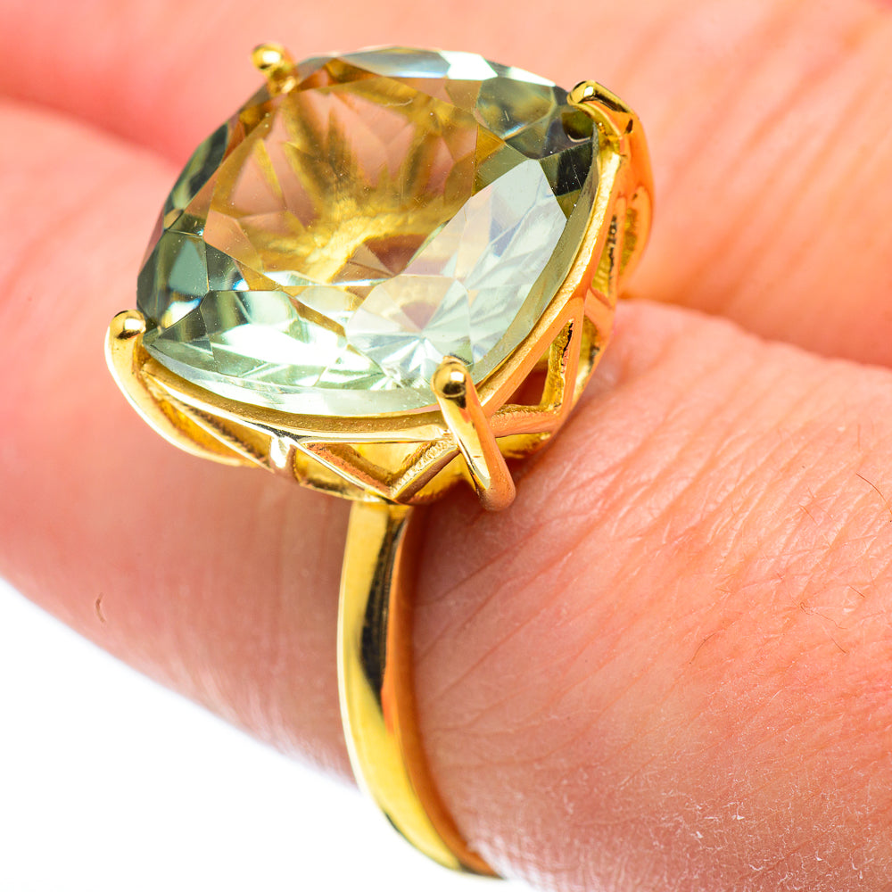 Green Amethyst Rings handcrafted by Ana Silver Co - RING52081