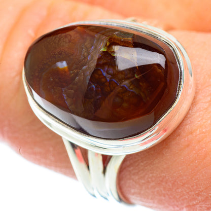 Mexican Fire Agate Rings handcrafted by Ana Silver Co - RING52327