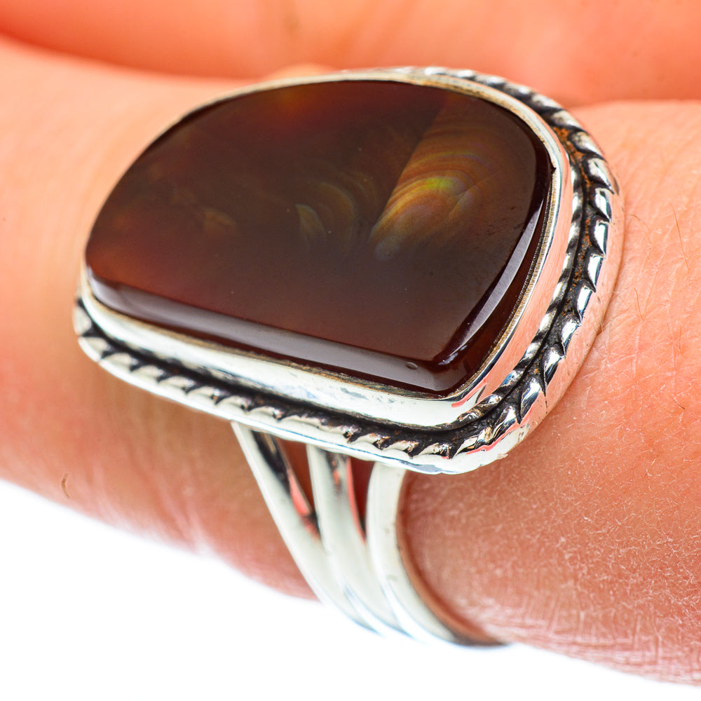 Mexican Fire Agate Rings handcrafted by Ana Silver Co - RING52365