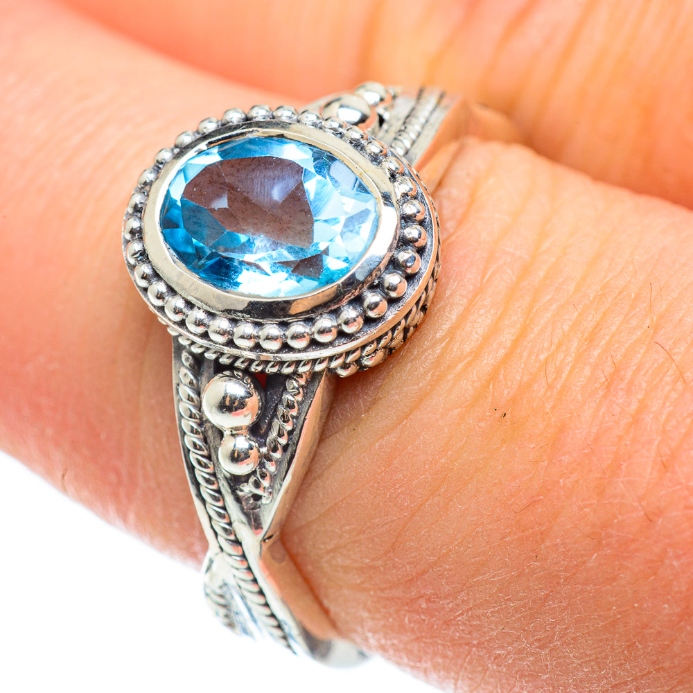 Blue Topaz Rings handcrafted by Ana Silver Co - RING52394