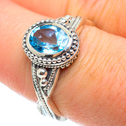 Blue Topaz Rings handcrafted by Ana Silver Co - RING52394