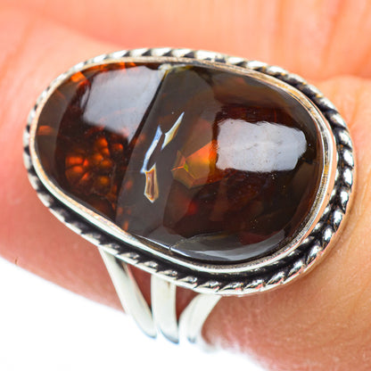 Mexican Fire Agate Rings handcrafted by Ana Silver Co - RING52413