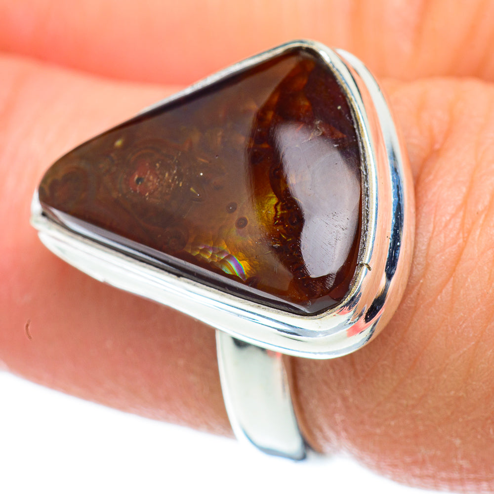 Mexican Fire Agate Rings handcrafted by Ana Silver Co - RING52414