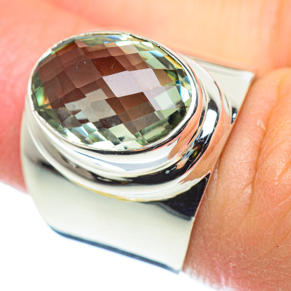 Green Amethyst Rings handcrafted by Ana Silver Co - RING52440