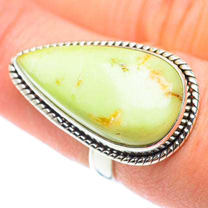 Lemon Chrysoprase Rings handcrafted by Ana Silver Co - RING52577