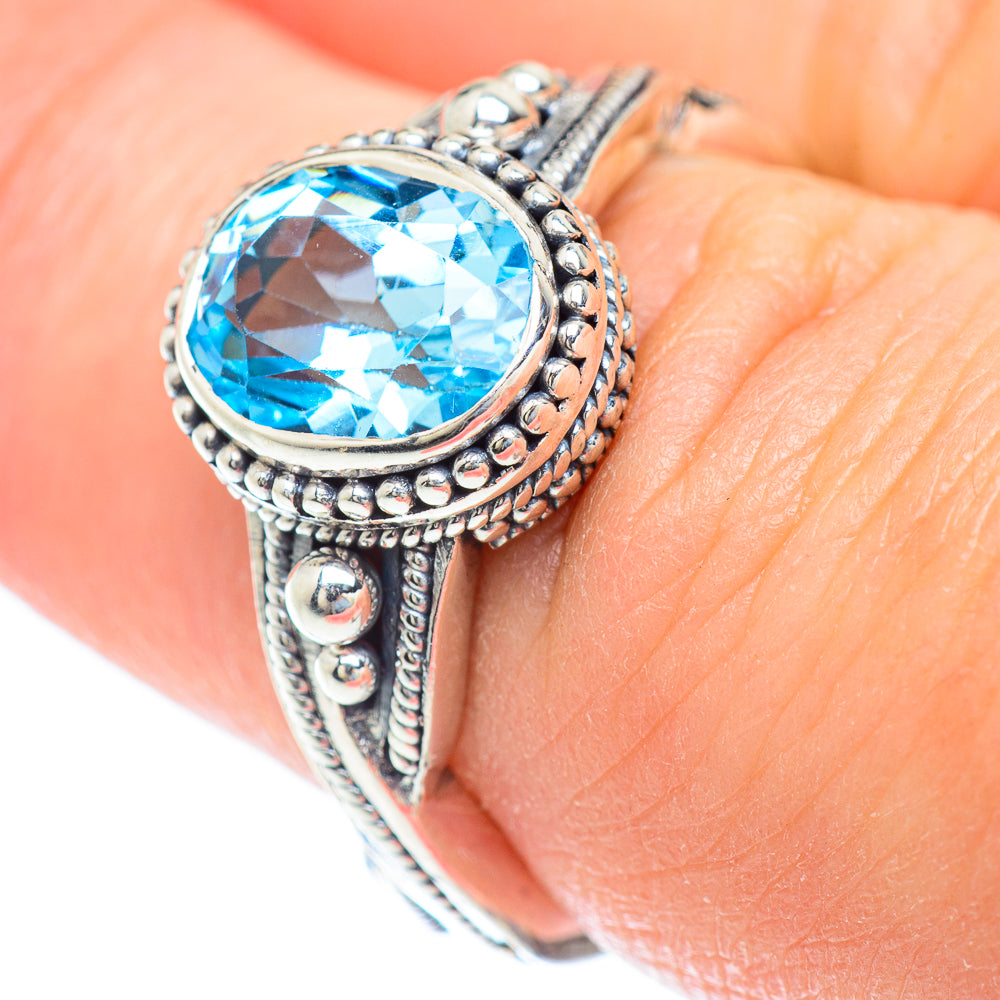 Blue Topaz Rings handcrafted by Ana Silver Co - RING52701