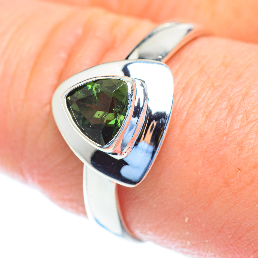 Czech Moldavite Rings handcrafted by Ana Silver Co - RING52780