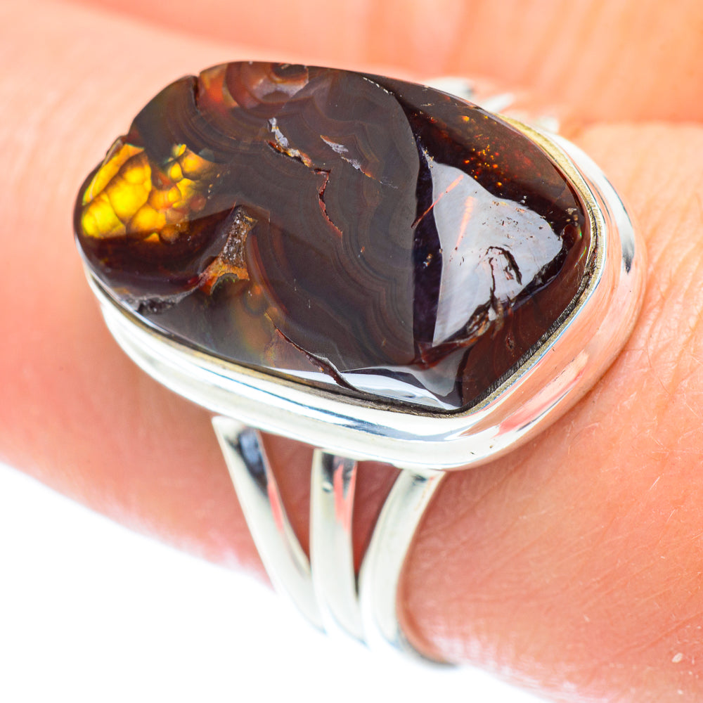 Mexican Fire Agate Rings handcrafted by Ana Silver Co - RING52842