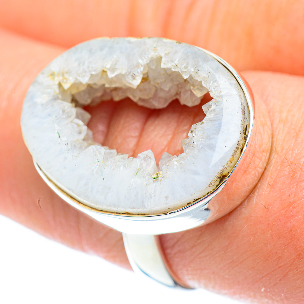 White Geode Slice Rings handcrafted by Ana Silver Co - RING52921