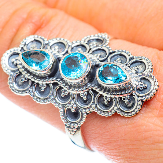 Blue Topaz Rings handcrafted by Ana Silver Co - RING52930