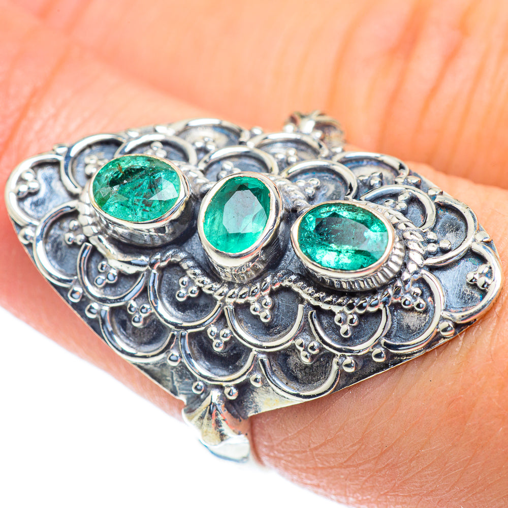 Zambian Emerald Rings handcrafted by Ana Silver Co - RING52972