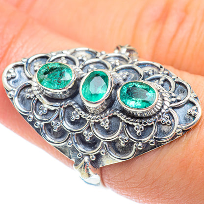 Zambian Emerald Rings handcrafted by Ana Silver Co - RING52972