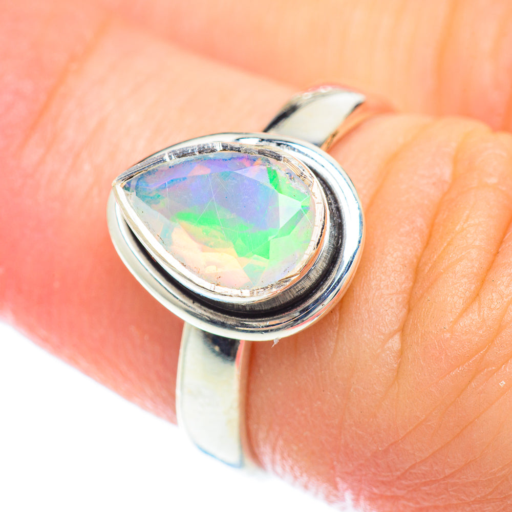 Ethiopian Opal Rings handcrafted by Ana Silver Co - RING53012