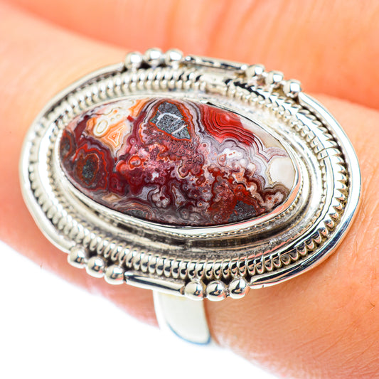Crazy Lace Agate Rings handcrafted by Ana Silver Co - RING53026