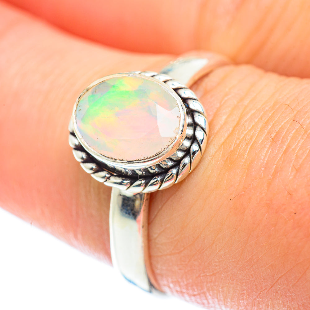 Ethiopian Opal Rings handcrafted by Ana Silver Co - RING53106