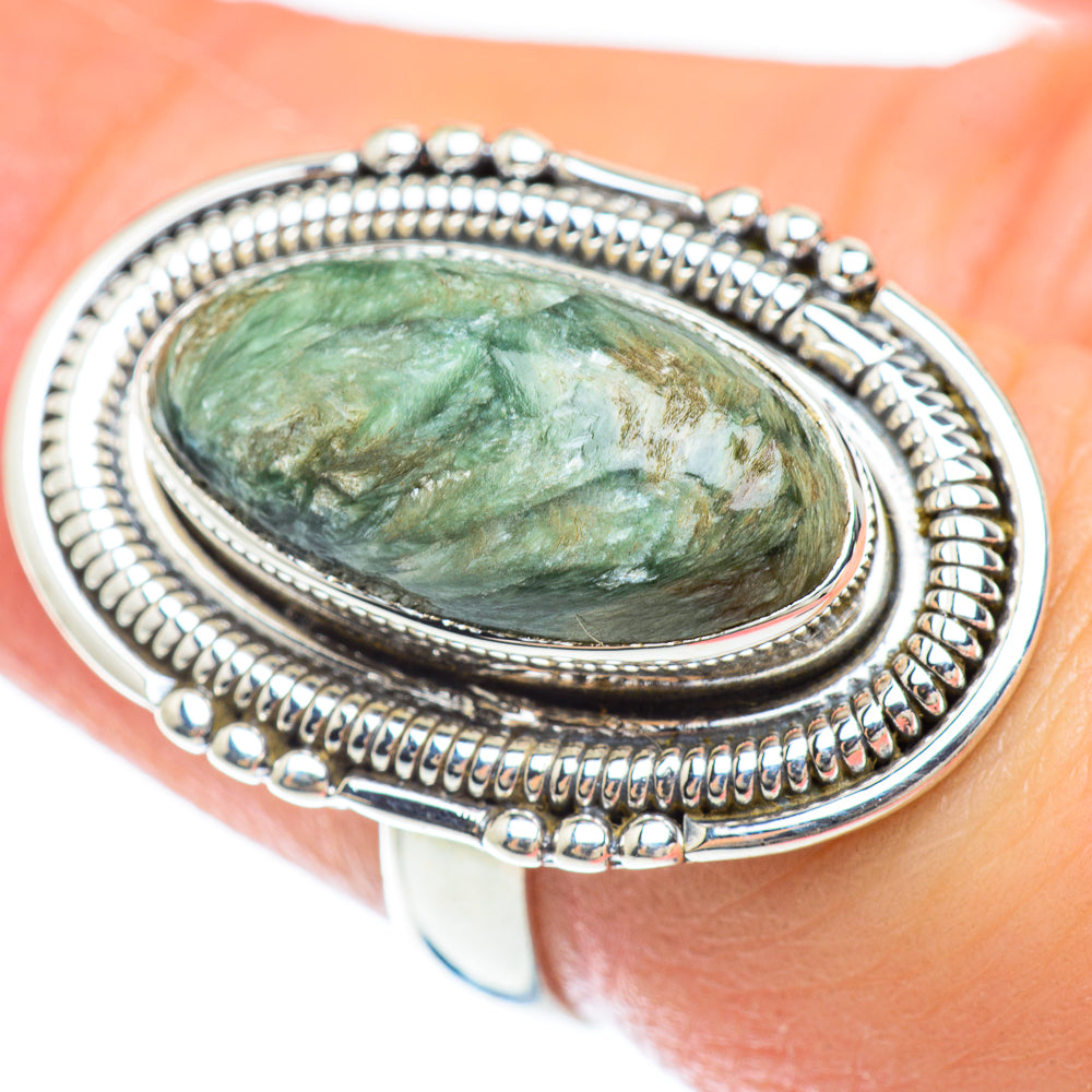 Seraphinite Rings handcrafted by Ana Silver Co - RING53133