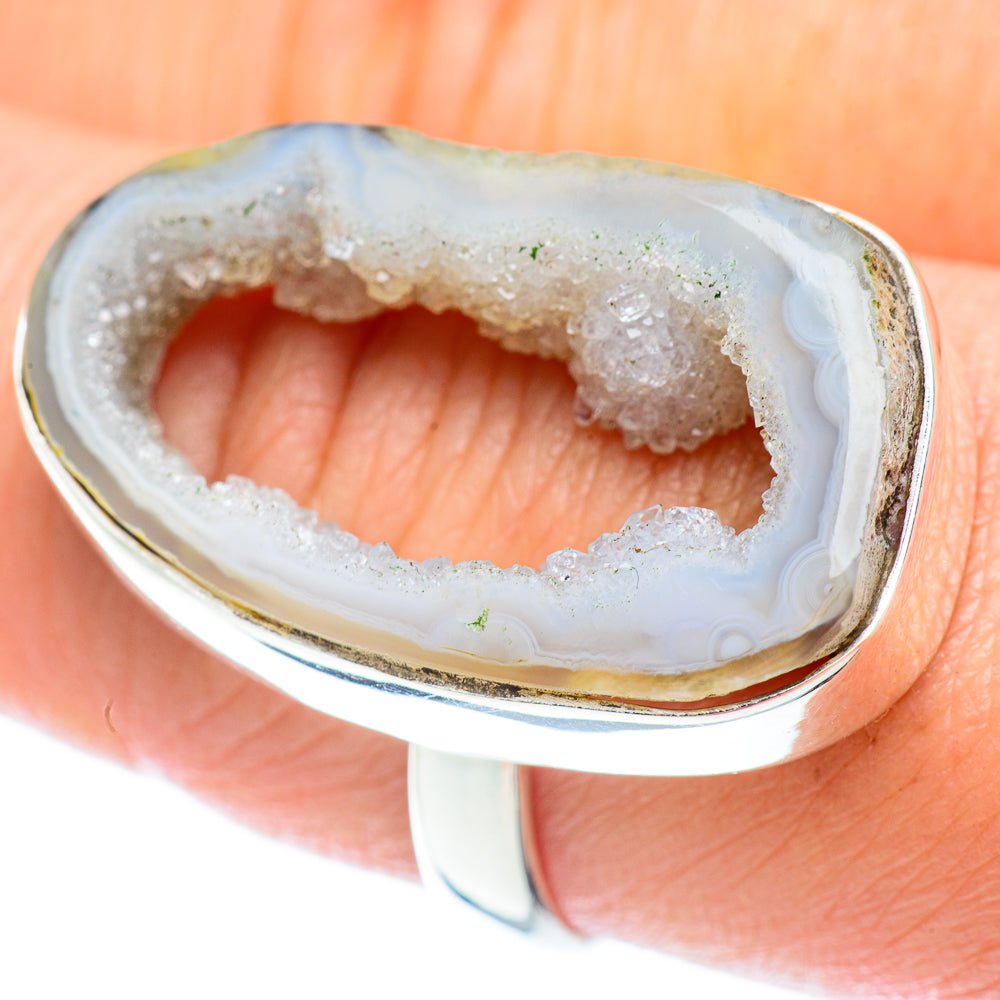 White Geode Slice Rings handcrafted by Ana Silver Co - RING53350
