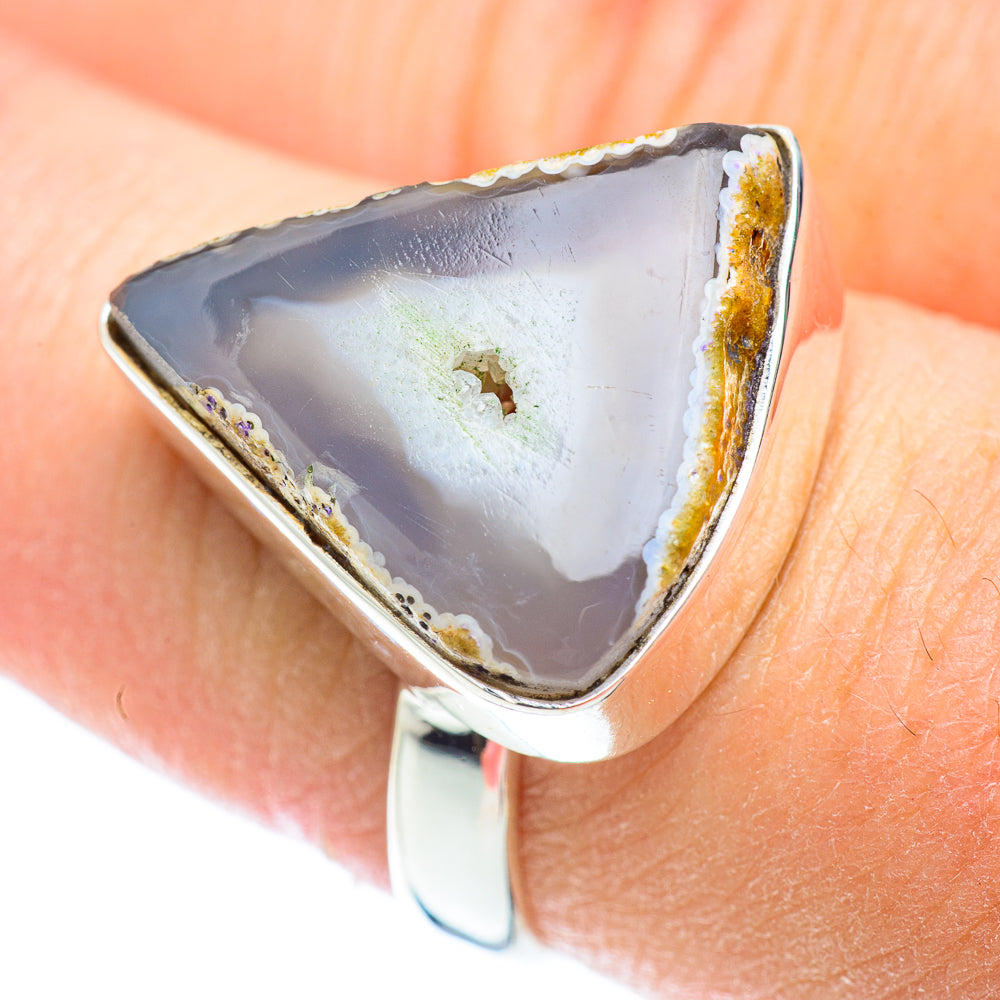 White Geode Slice Rings handcrafted by Ana Silver Co - RING53435