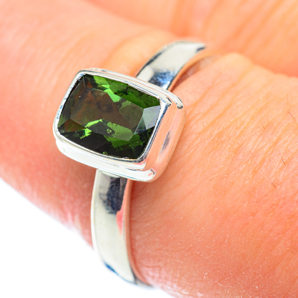 Czech Moldavite Rings handcrafted by Ana Silver Co - RING53648