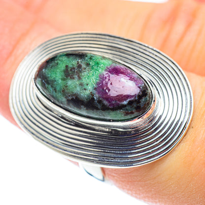 Ruby Zoisite Rings handcrafted by Ana Silver Co - RING53729