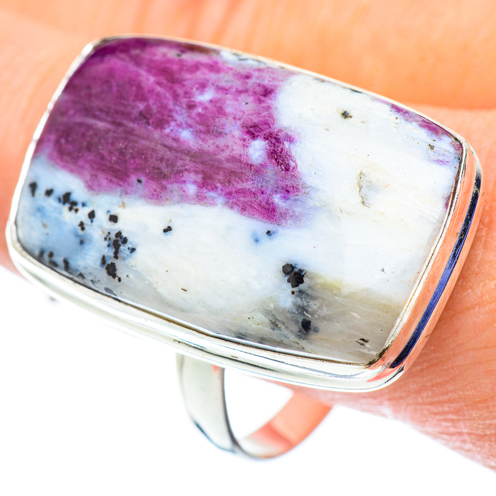 Gigantic Ruby Fuchsite Rings handcrafted by Ana Silver Co - RING53744