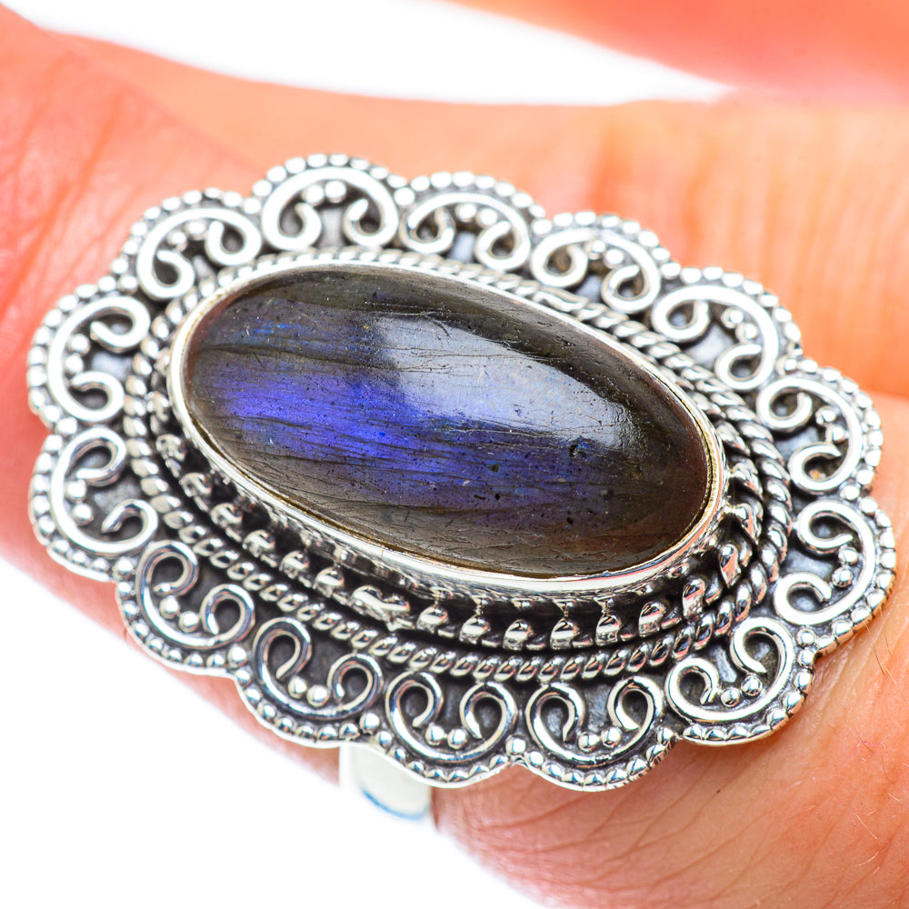Labradorite Rings handcrafted by Ana Silver Co - RING54089