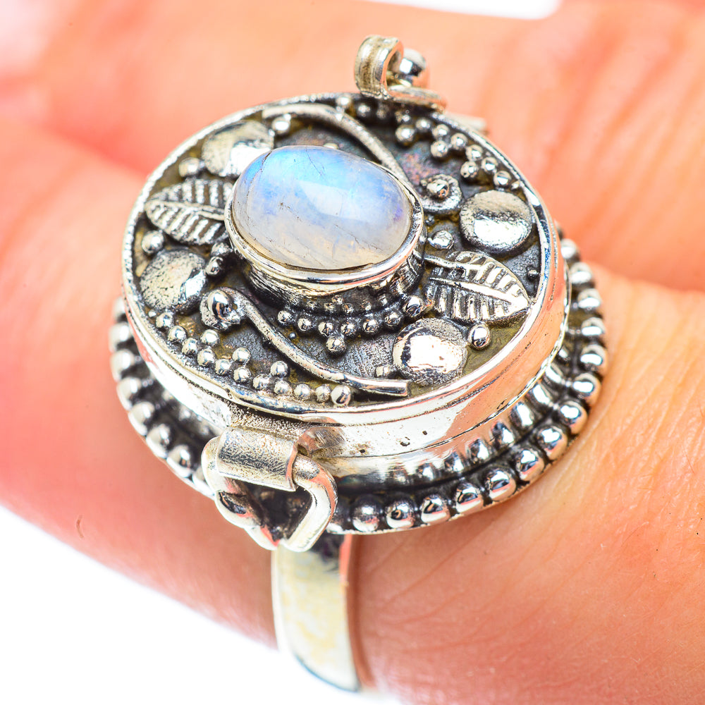 Rainbow Moonstone Rings handcrafted by Ana Silver Co - RING54125
