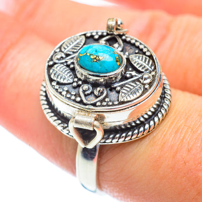 Blue Copper Composite Turquoise Rings handcrafted by Ana Silver Co - RING54173