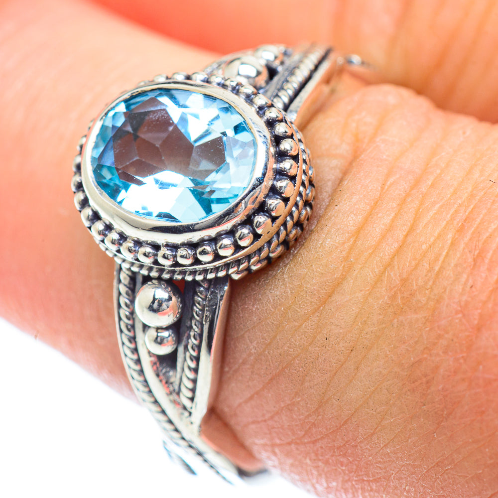 Blue Topaz Rings handcrafted by Ana Silver Co - RING54317