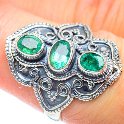 Zambian Emerald Rings handcrafted by Ana Silver Co - RING54344