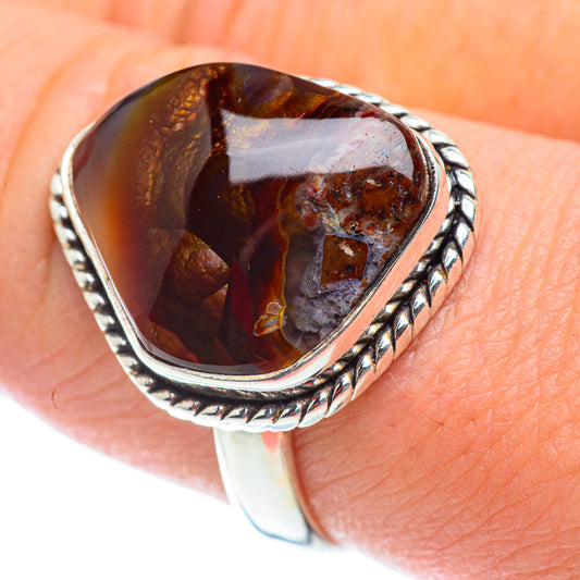 Mexican Fire Agate Rings handcrafted by Ana Silver Co - RING54792