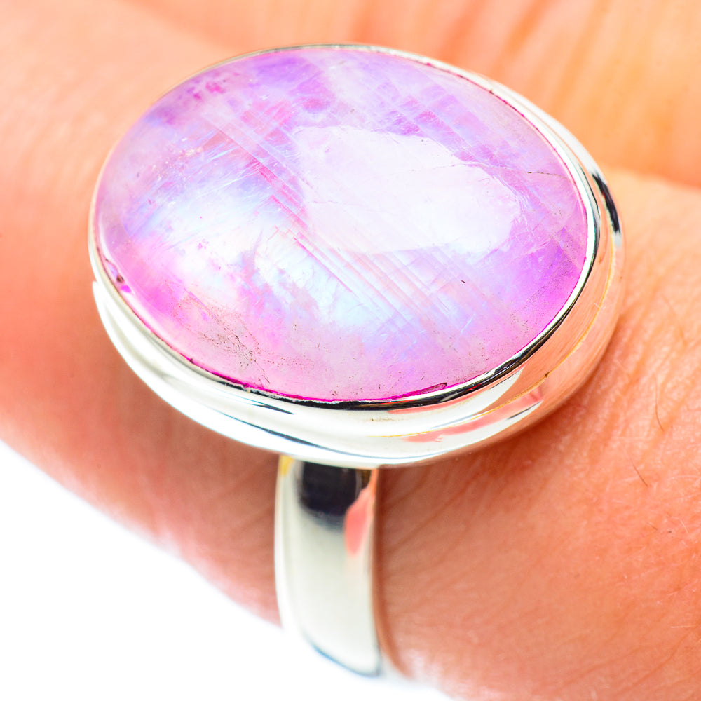 Pink Moonstone Rings handcrafted by Ana Silver Co - RING54820