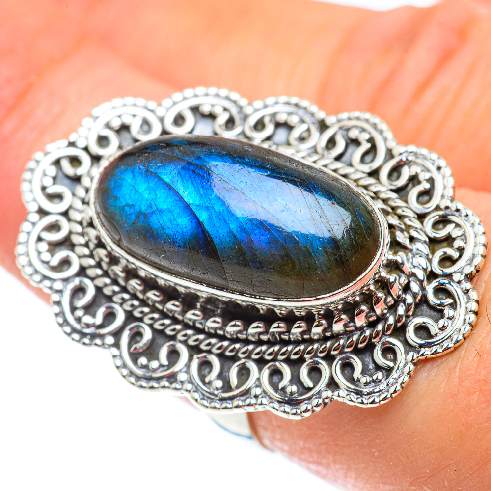 Labradorite Rings handcrafted by Ana Silver Co - RING54893