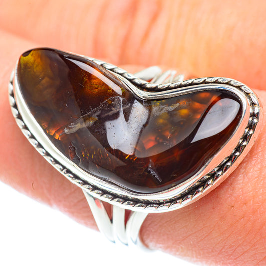 Mexican Fire Agate Rings handcrafted by Ana Silver Co - RING54955