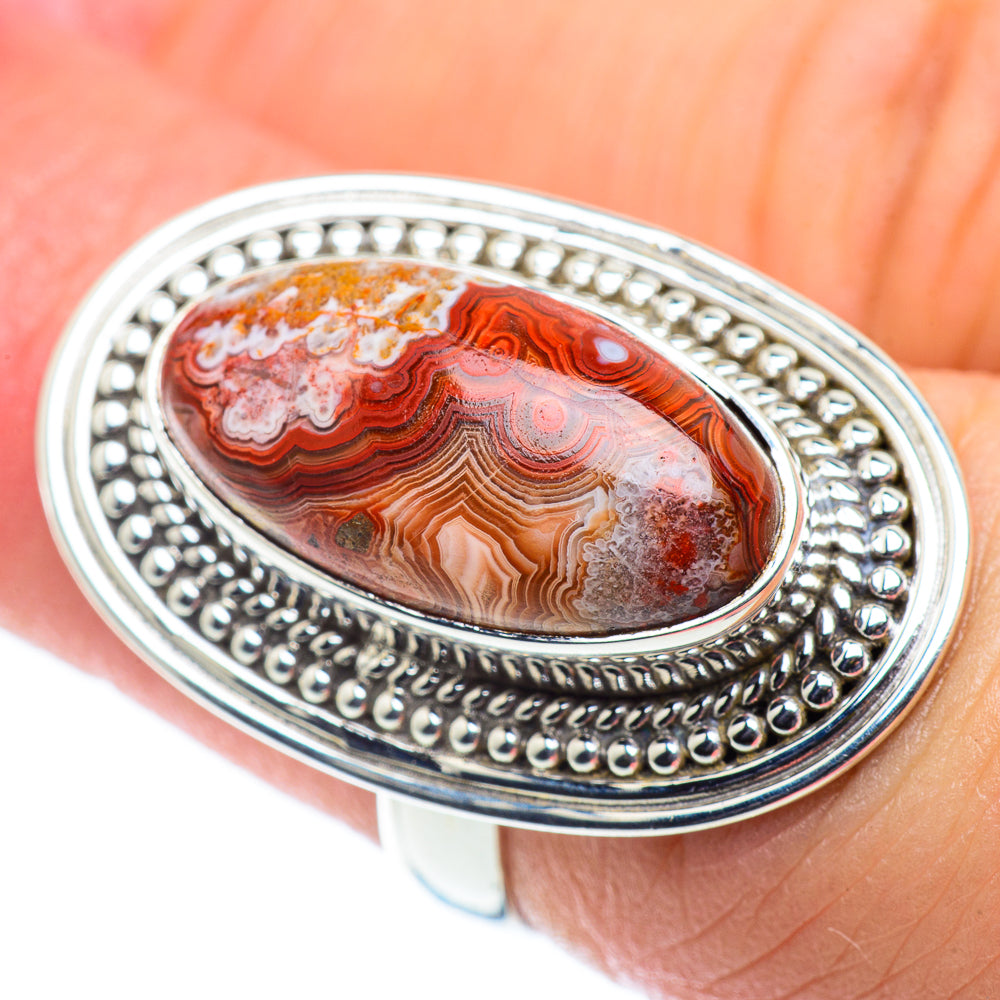 Crazy Lace Agate Rings handcrafted by Ana Silver Co - RING55041