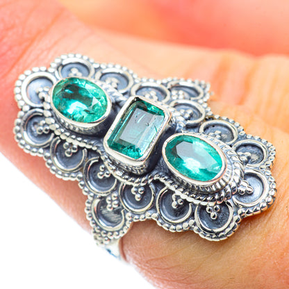 Zambian Emerald Rings handcrafted by Ana Silver Co - RING55142