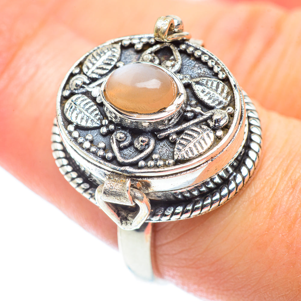 Peach Moonstone Rings handcrafted by Ana Silver Co - RING55257