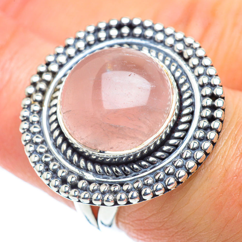 Rose Quartz Rings handcrafted by Ana Silver Co - RING55446