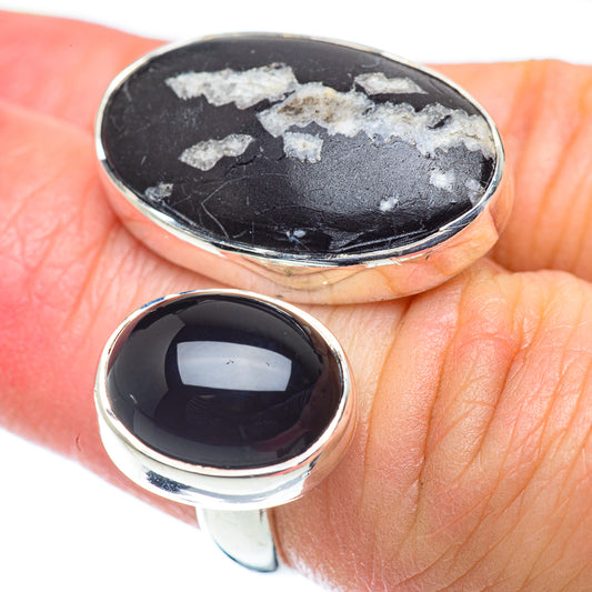 Snowflake Obsidian Rings handcrafted by Ana Silver Co - RING55476