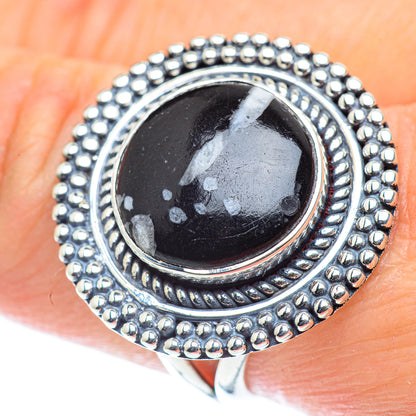 Snowflake Obsidian Rings handcrafted by Ana Silver Co - RING55544