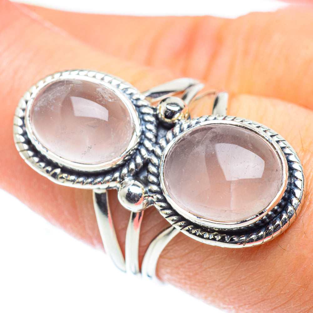 Rose Quartz Rings handcrafted by Ana Silver Co - RING55558