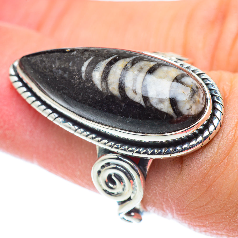 Orthoceras Fossil Rings handcrafted by Ana Silver Co - RING55562