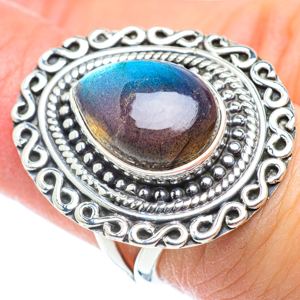 Labradorite Rings handcrafted by Ana Silver Co - RING55565