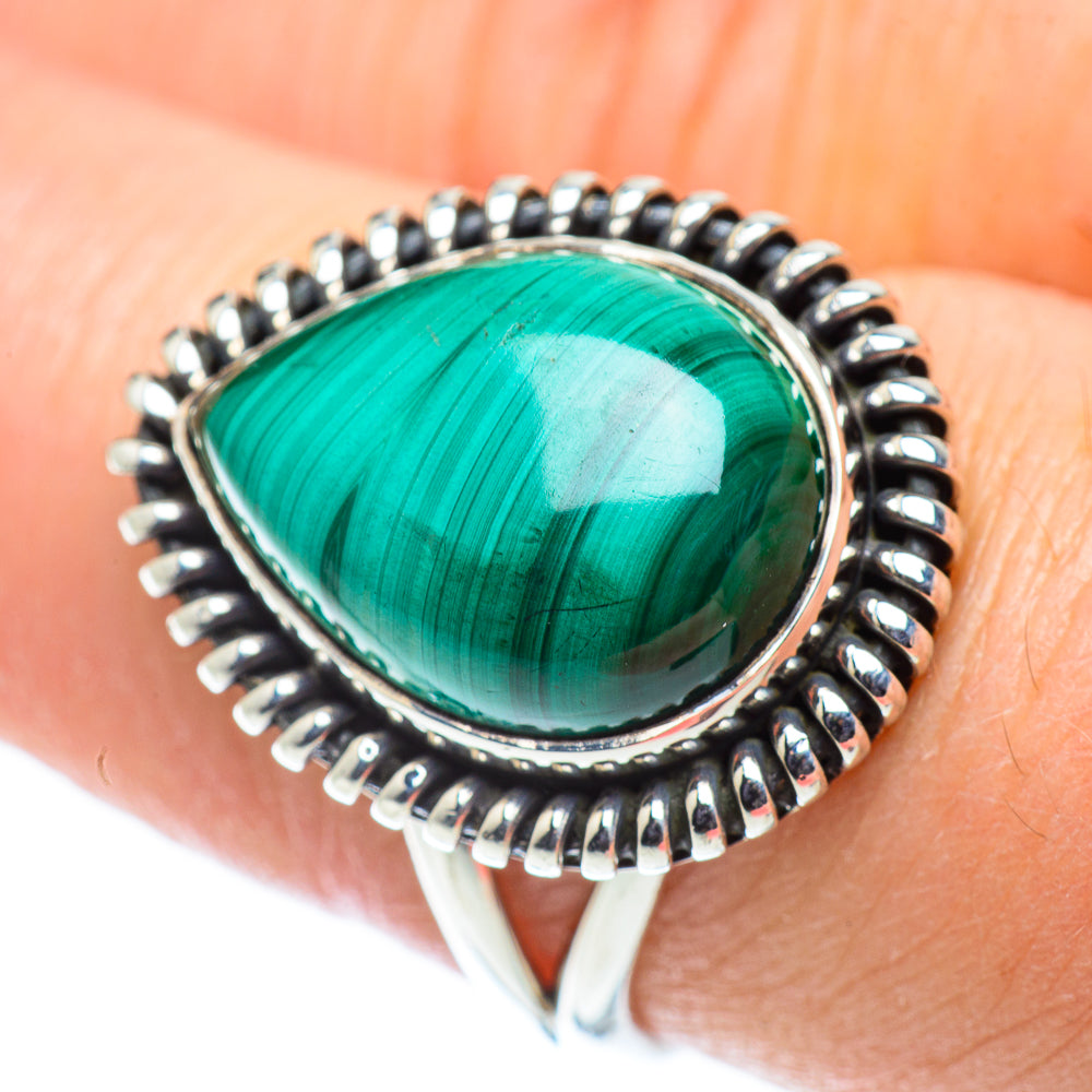 Malachite Rings handcrafted by Ana Silver Co - RING55617