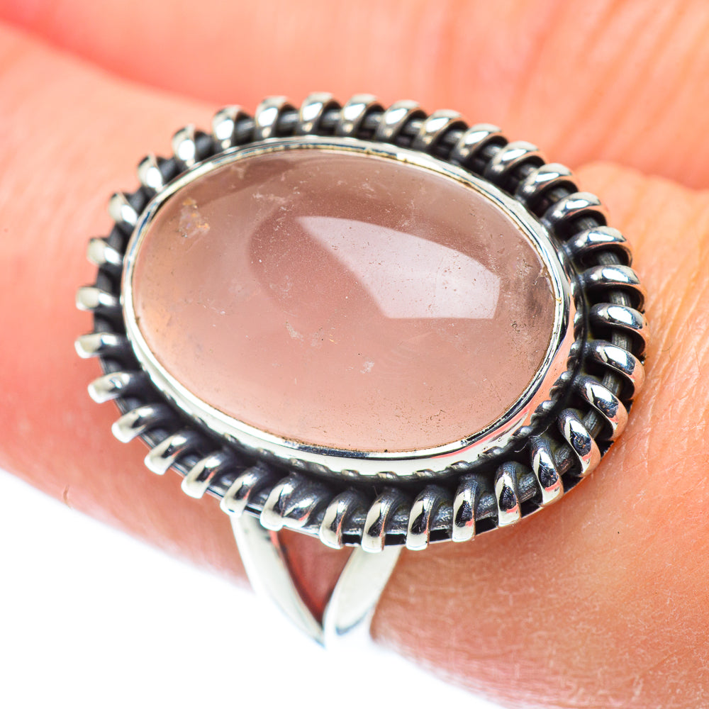 Rose Quartz Rings handcrafted by Ana Silver Co - RING55625