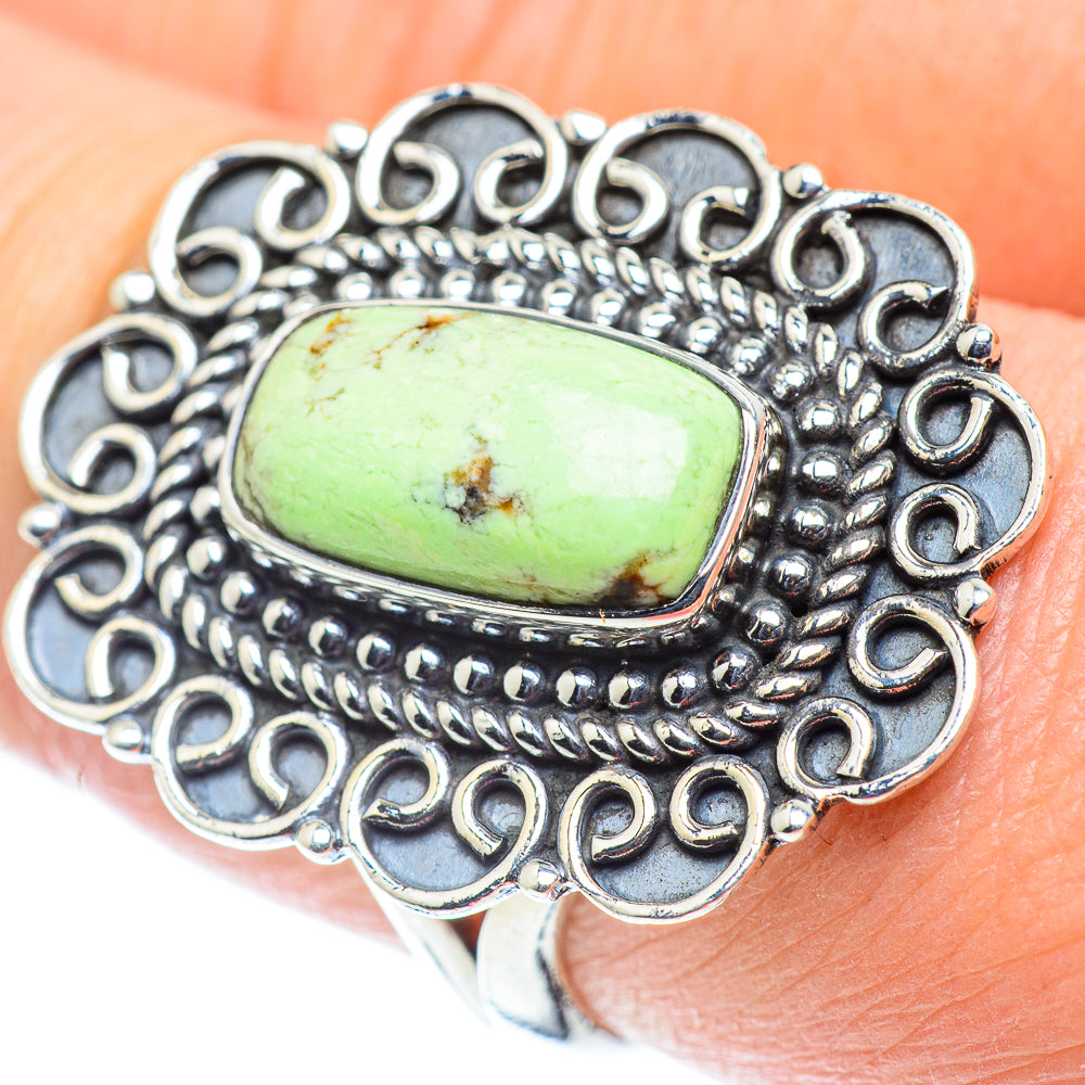 Lemon Chrysoprase Rings handcrafted by Ana Silver Co - RING55676