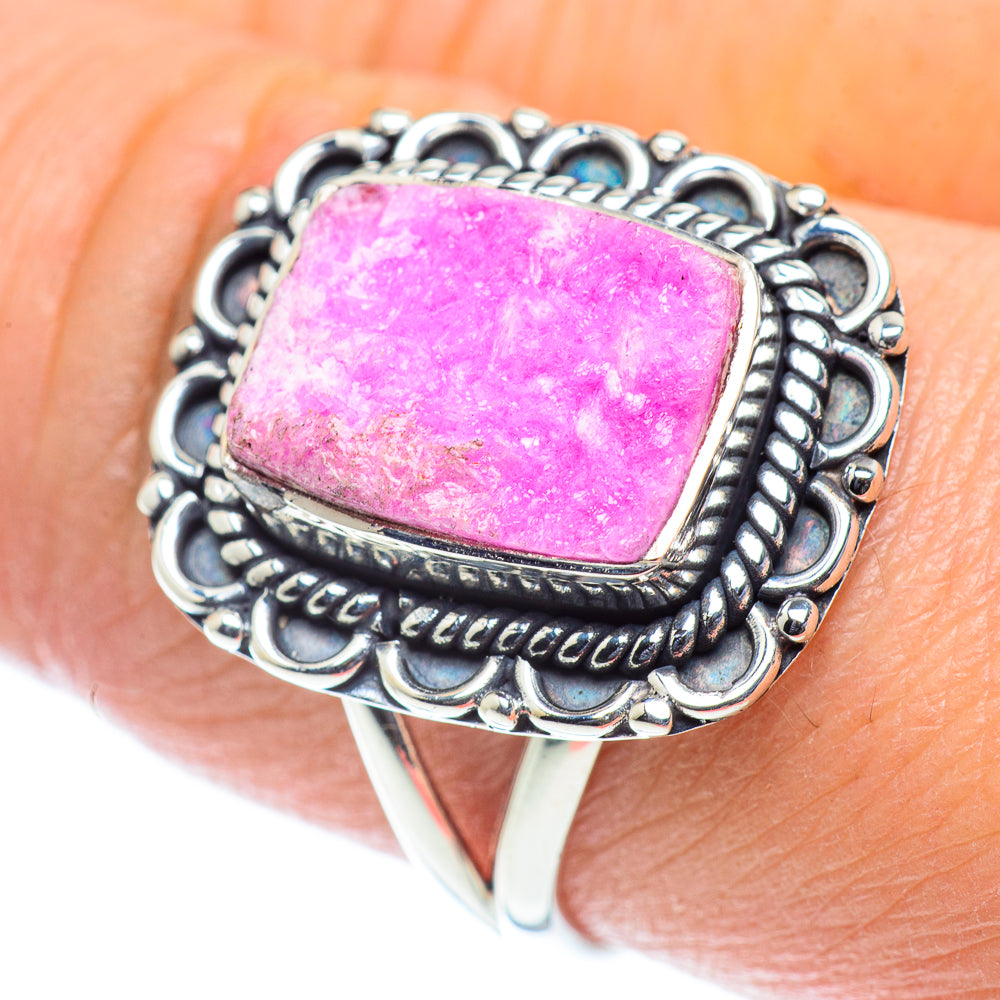 Cobalto Calcite Druzy Rings handcrafted by Ana Silver Co - RING55687