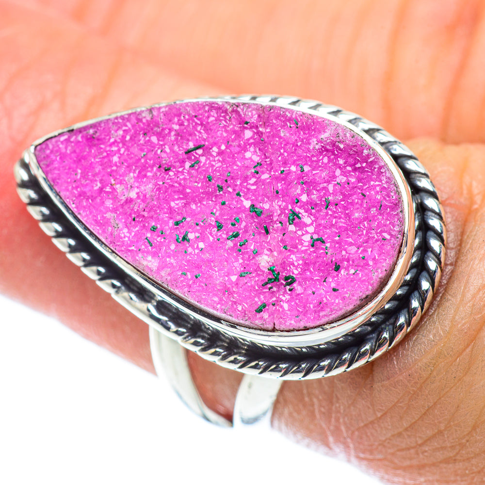 Cobalto Calcite Druzy Rings handcrafted by Ana Silver Co - RING55688