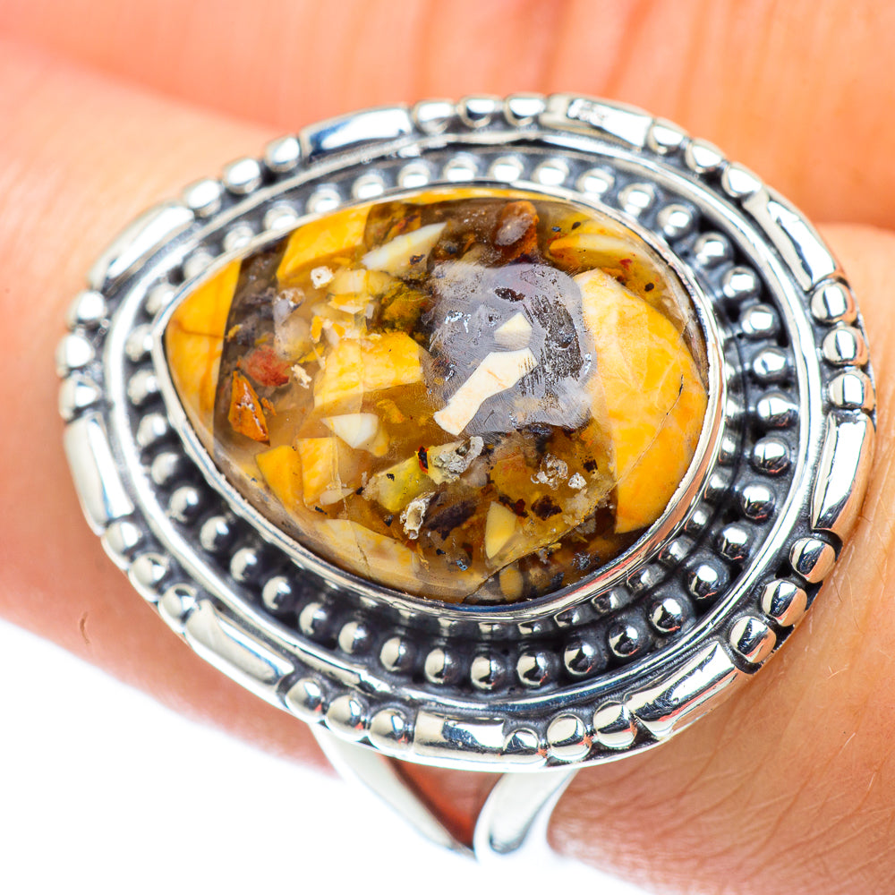 Brecciated Mookaite Rings handcrafted by Ana Silver Co - RING55733