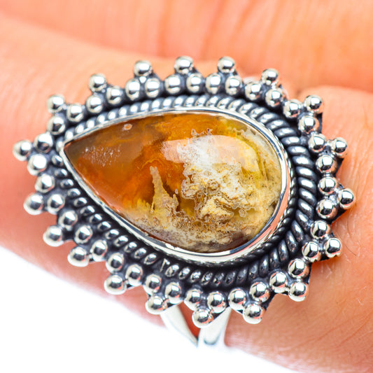 Plume Agate Rings handcrafted by Ana Silver Co - RING55734
